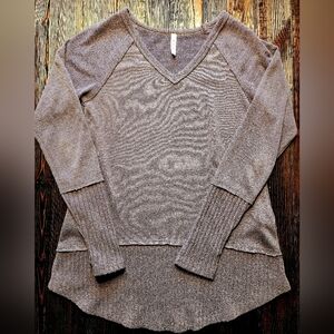 MTS Women's Sweater Brown V-Neck Knit Size S